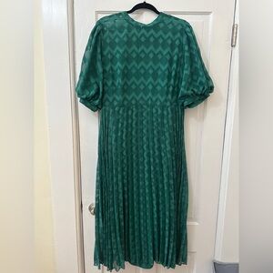 ASOS Emerald green geometric pattern midi dress